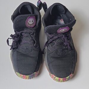 Adidas‎ Dame 8 Big Mood Sneakers Size 9 Black Purple Damaged Heels Men's Shoes